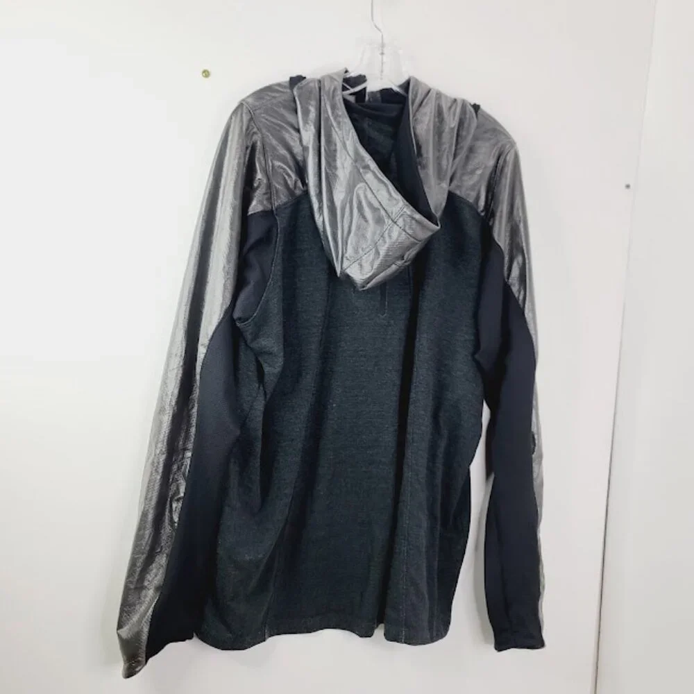 Jordan Men's Gray Black Fitted Slim Long Sleeve‎ Athletic Hoodie Size XXL